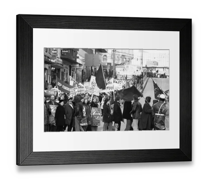 Framed Print : DKP supporters and functionaries demonstrated for a price freeze of communal and general prices on 18