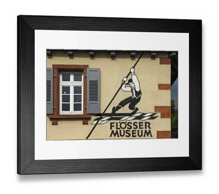 Framed Print : Raft painting at the Raft Museum, Gengenbach Framed Print : Raft painting at the Raft Museum, Gengenbach