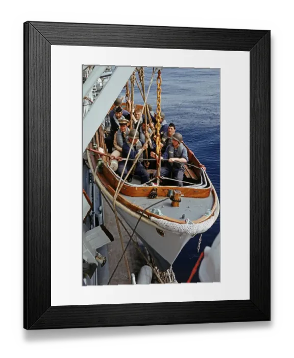 Framed Print : Cutter manoeuvre, soldiers, 56th foreign training voyage