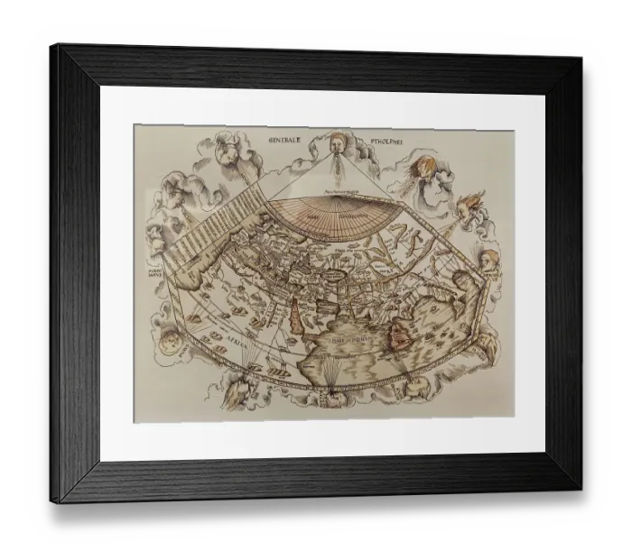 Framed Print : 2nd-century world map from the atlas Geography Framed Print : 2nd-century world map from the atlas Geography