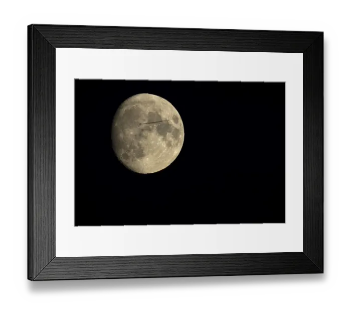Framed Print : Moon with passing jet, Muensterland