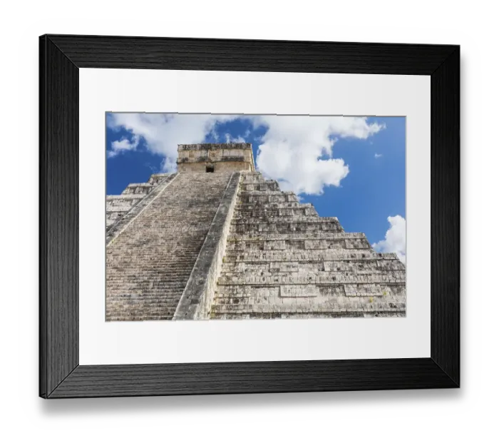 Framed Print : Mayan el castillo pyramid at the archaeological site in chichen itza