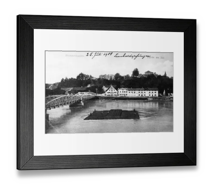 Framed Print : Raft on the Inn in front of the Schlossberg
