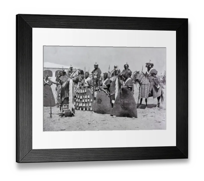 Framed Print : King Rey Bouba celebrating the French Colonel Brisset after the conquest of the country