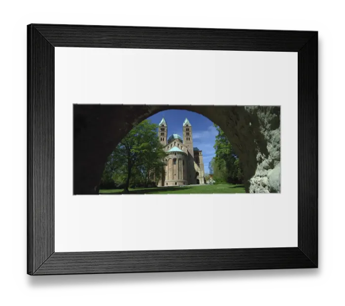 Framed Print : Facade and cobbled square of the famous UNESCO world heritage Speyer Cathedral