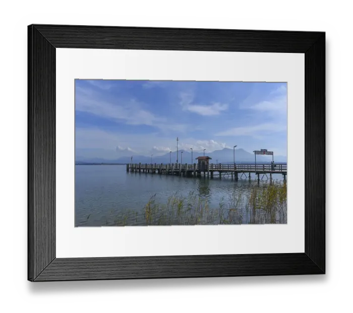 Framed Print : Gstadt boat landing stage. Chiemsee Framed Print : Gstadt boat landing stage. Chiemsee