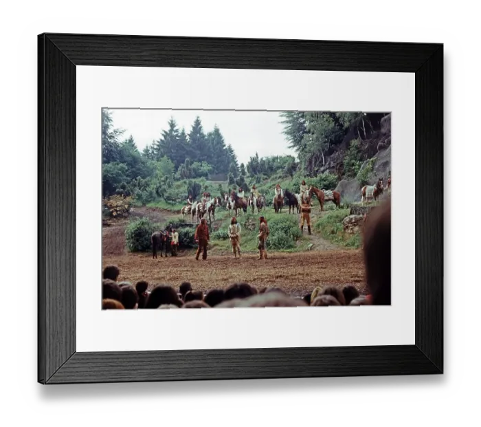 Framed Print : Pierre Brice as Winnetou and other actors in The Treasure in Silver Lake
