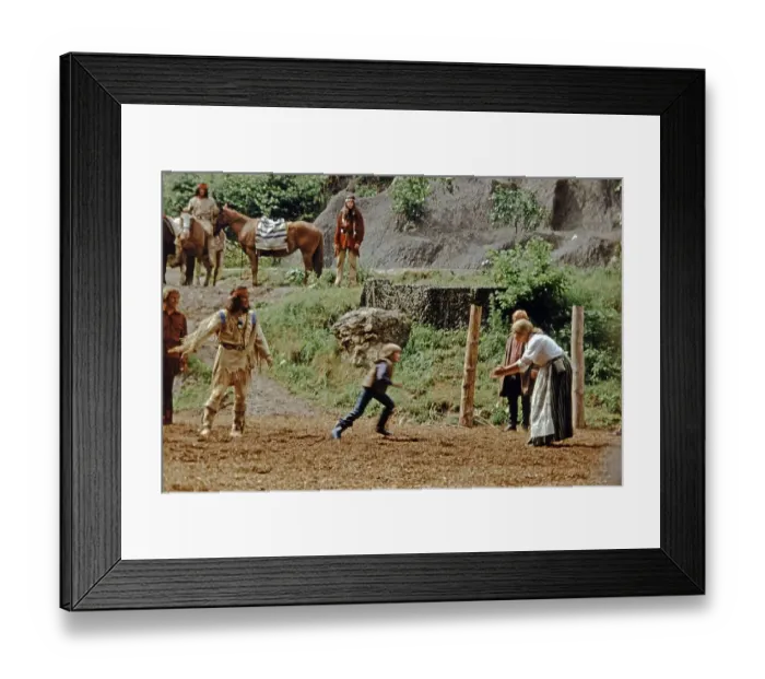 Framed Print : Pierre Brice as Winnetou and other actors in The Treasure in Silver Lake