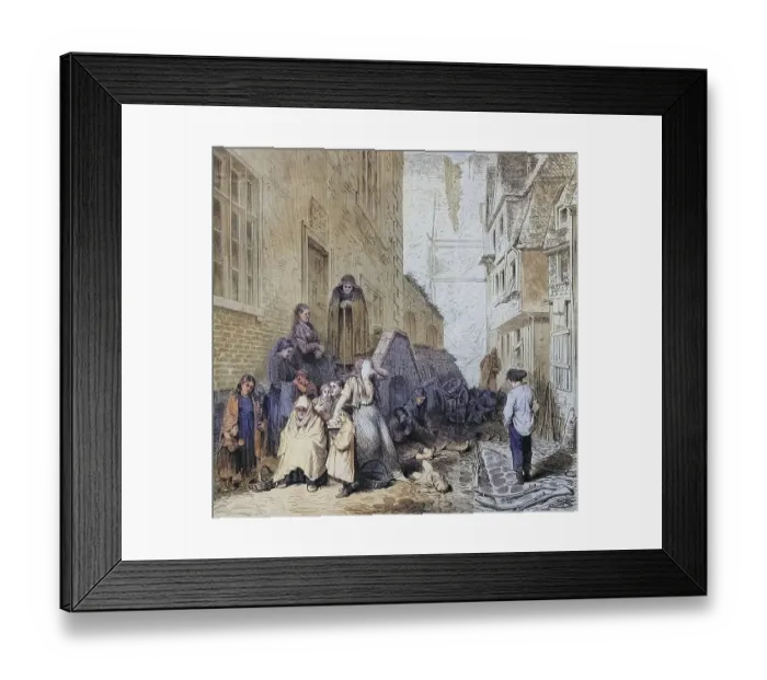 Framed Print : A side street in Sedan after the capitulation