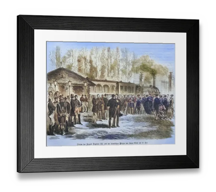 Framed Print : Departure of the emperor Napoleon III and the imperial prince in Saint Cloud on July 28th 1870