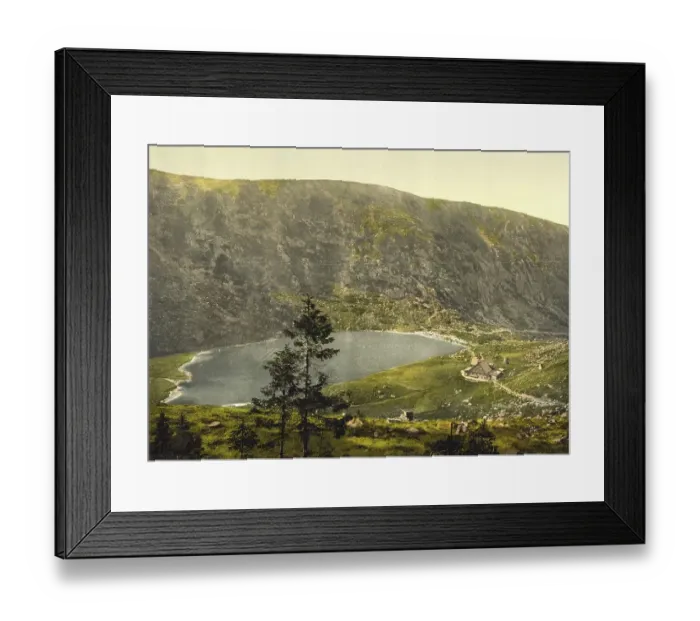 Framed Print : Landscape in the KrkonoTe Mountains with lake