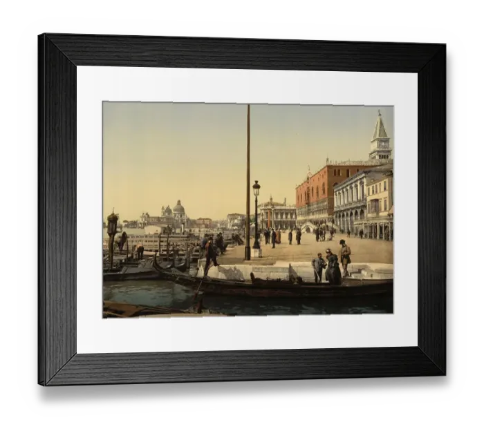 Framed Print : The front of the Doges Palace in Venice around 1850