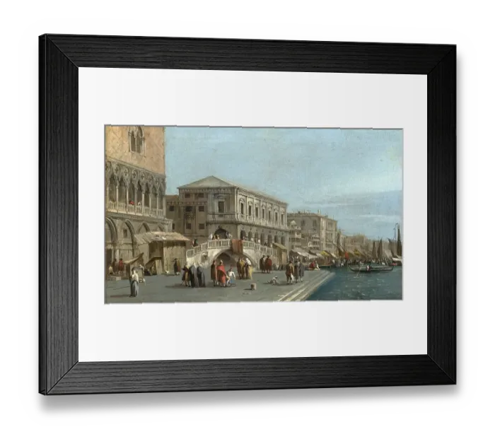 Framed Print : A View of the Mole and the Riva degli Schiavone in Venice