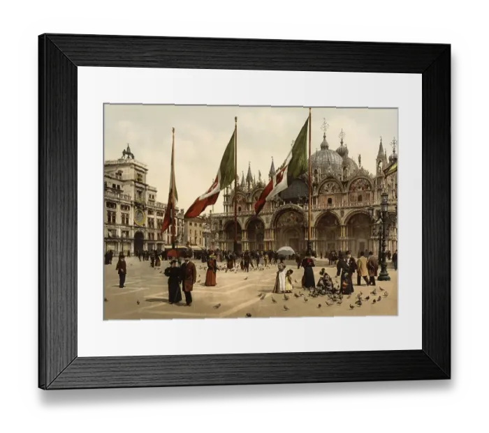 Framed Print : St Marks Church and Clock, 1890