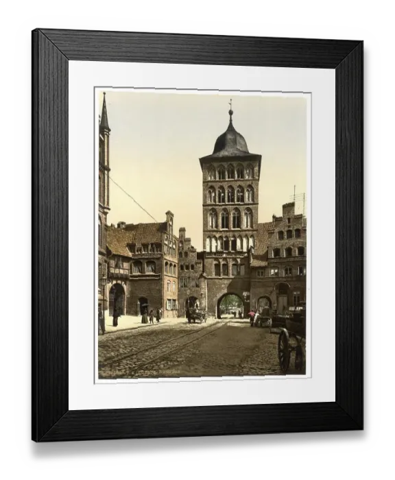 Framed Print : City tower in Luebeck, Schleswig-Holstein