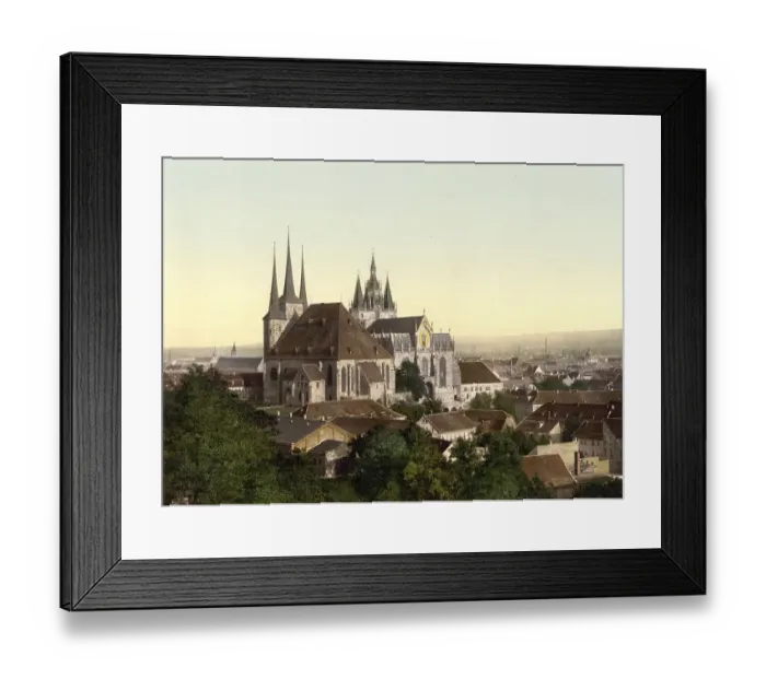 Framed Print : Cathedral and St. Mary's Church in Erfurt