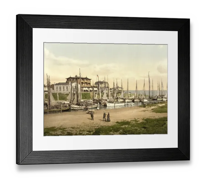 Framed Print : Hotels and inner harbour of Buesum