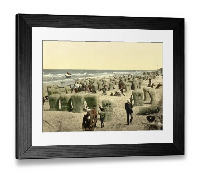 Framed Print : The beach for men at the North Sea on Norderney Framed Print : The beach for men at the North Sea on Norderney