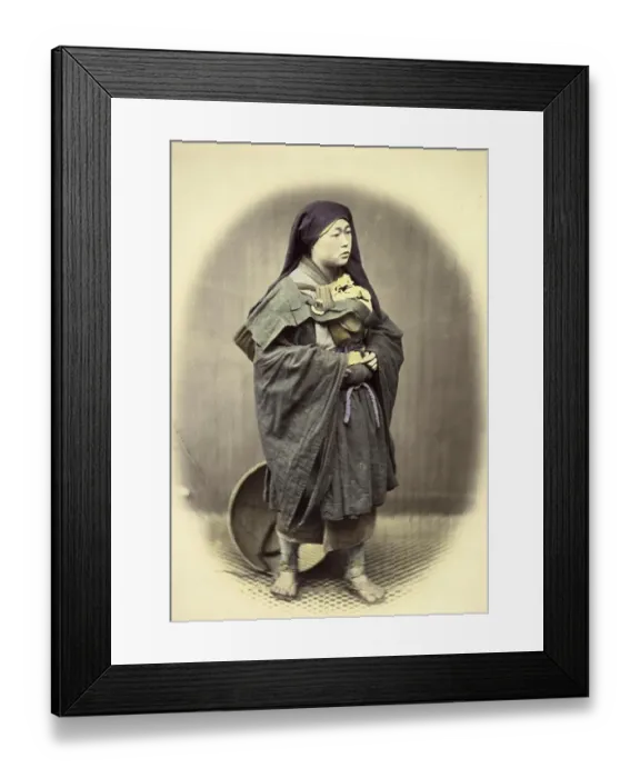 Framed Print : Mendicant Sister, Nun, 1867, Japan Framed Print : Mendicant Sister, Nun, 1867, Japan