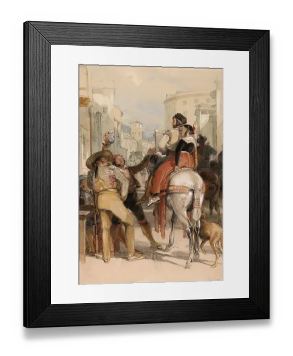 Framed Print : A Street Scene in Granada on Bullfighting Day Framed Print : A Street Scene in Granada on Bullfighting Day