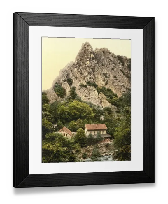 Framed Print : Koenigsruhe and Rosstrappenfels near Bodetal in the Harz Mountains