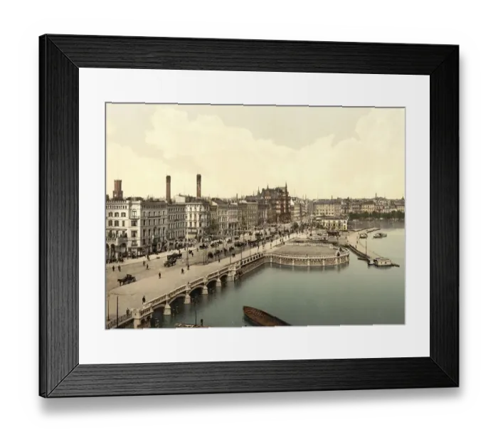 Framed Print : Alster Pavillion at the Jungfernstieg in Hambrug