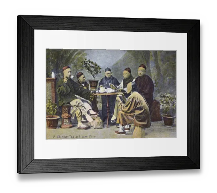 Framed Print : A Company of Chinese Men at Tea and Cakes