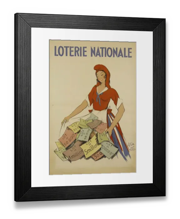 Framed Print : Gambling, Raffle, Loterie Nationale