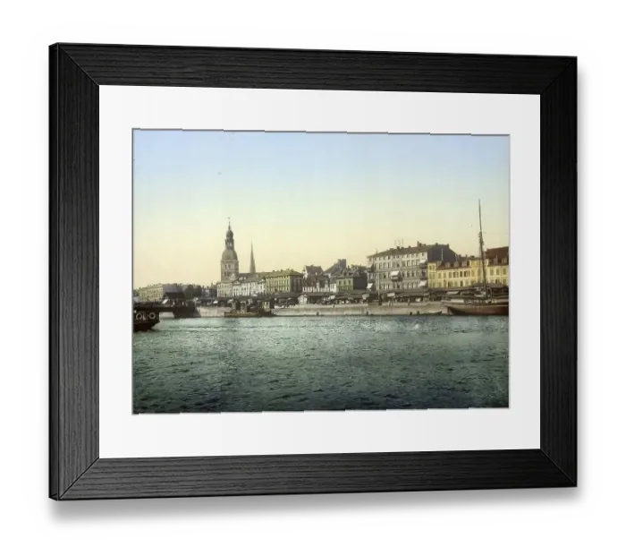Framed Print : Panorama at the harbour, Riga, formerly Russia