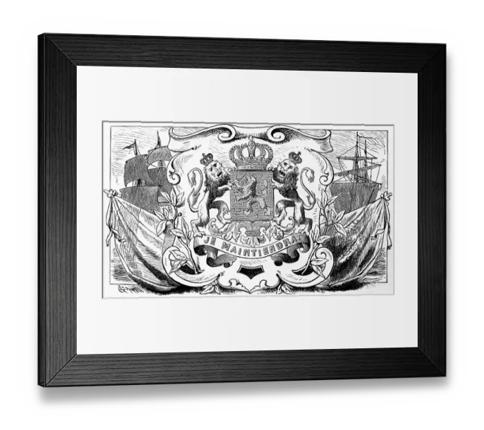 Framed Print : Emblem, Netherlands, inscription