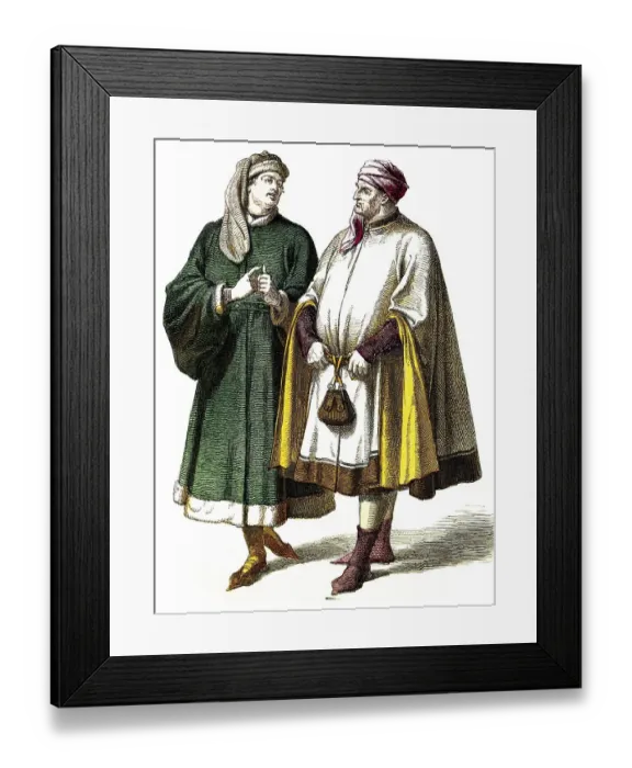 Framed Print : Muenchener Bilderbogen, costumes