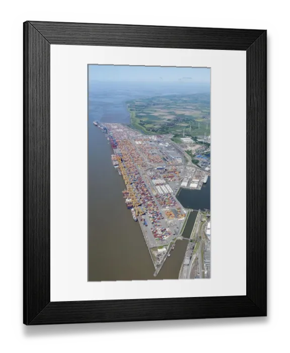 Framed Print : Aerial view of the Container Terminal Bremerhaven
