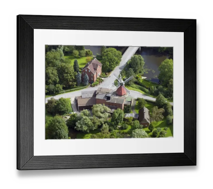 Framed Print : Aerial view of the Reitbrook windmill