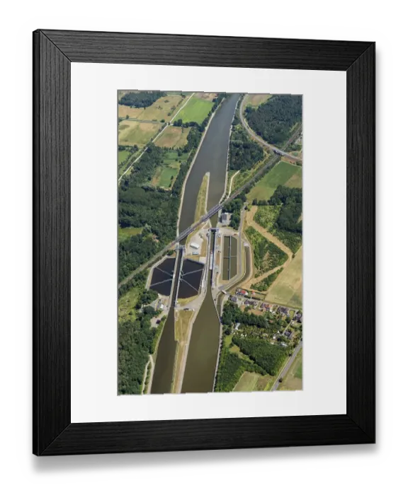 Framed Print : Aerial view of the Suelfeld Lock