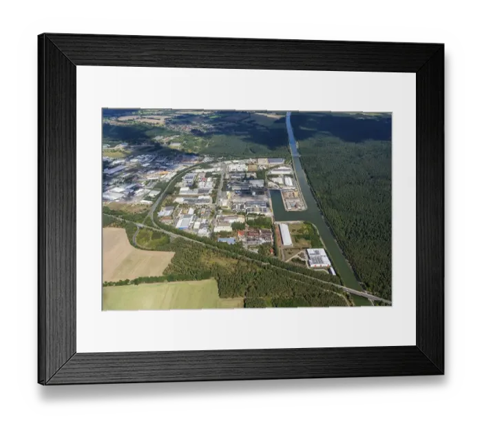 Framed Print : Aerial view of the Lueneburg industrial estate Framed Print : Aerial view of the Lueneburg industrial estate