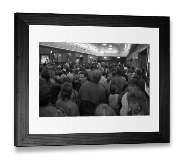 Framed Print : Crowd of people in the Zoologischer Garten station
