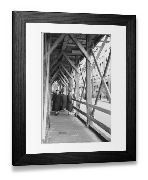 Framed Print : Building site, scaffolding, 1960 Framed Print : Building site, scaffolding, 1960