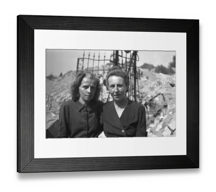 Framed Print : Two Women in Debris, 1949, Leipzig