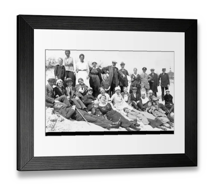 Framed Print : Bathing group on the beach, funny Framed Print : Bathing group on the beach, funny