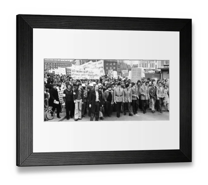 Framed Print : Demonstration of 30, 000 of the DGB youth against unemployment and better vocational training on 19