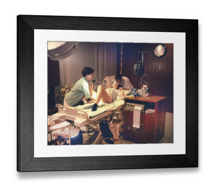 Framed Print : The birth of a child in hospital