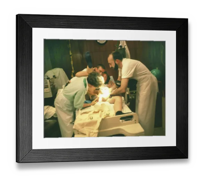 Framed Print : The birth of a child in hospital