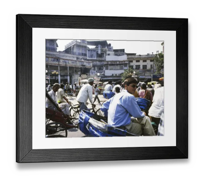 Framed Print : Traffic, here in New Delhi, Agra and Central India in October 1999