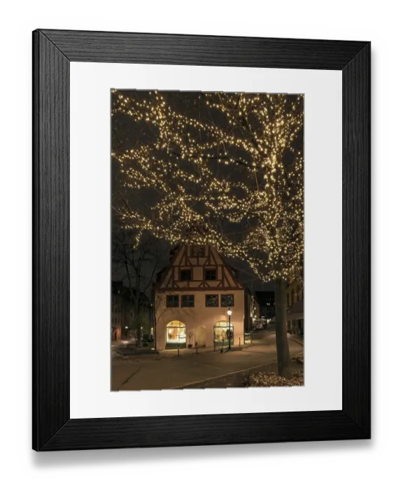 Framed Print : Historic bathhouse in evening illumination