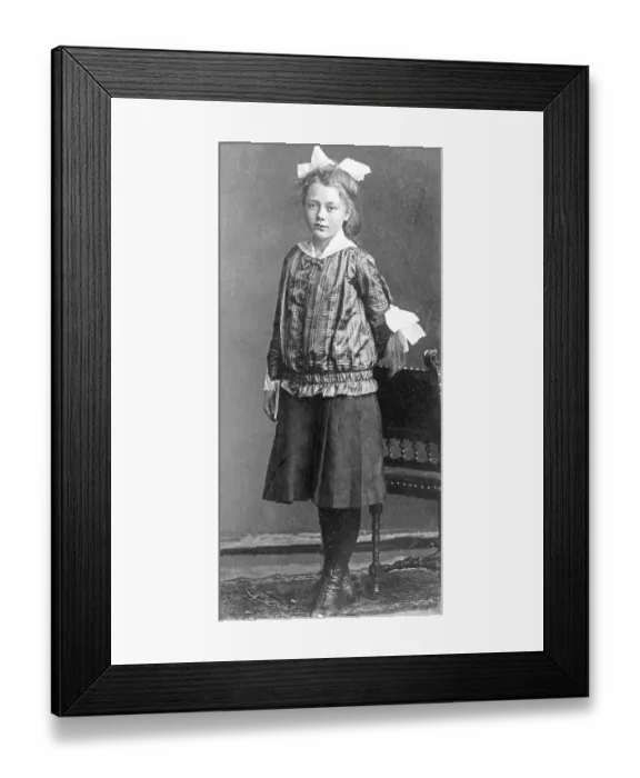 Framed Print : Portrait, girl, teenager looking into the camera