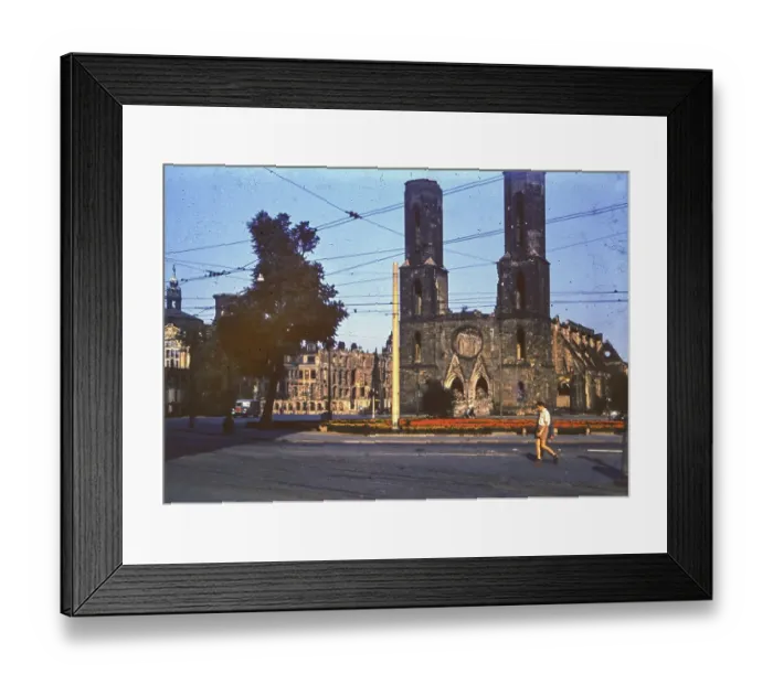 Framed Print : Postplatz with the ruins of the Gothic Sohienkirche