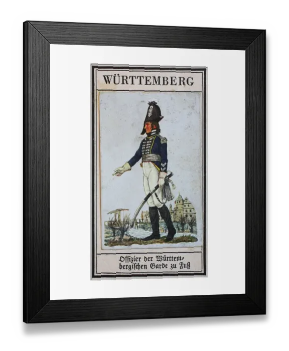 Framed Print : German Uniforms of the 19th century