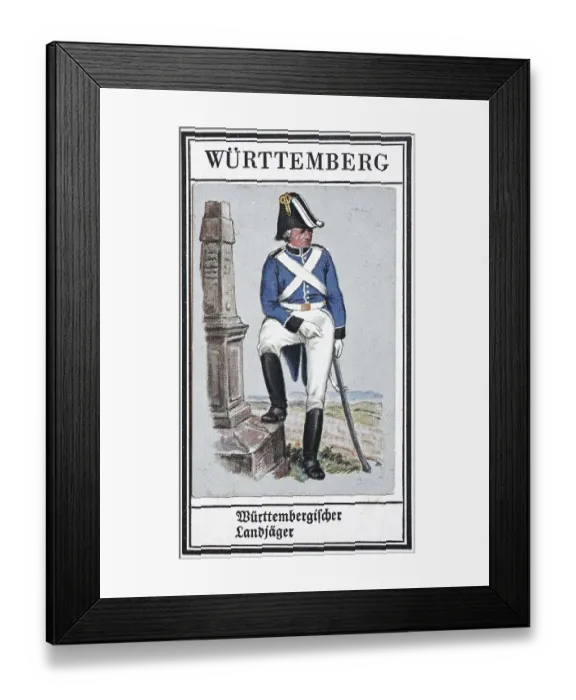 Framed Print : German uniforms of the 19th century