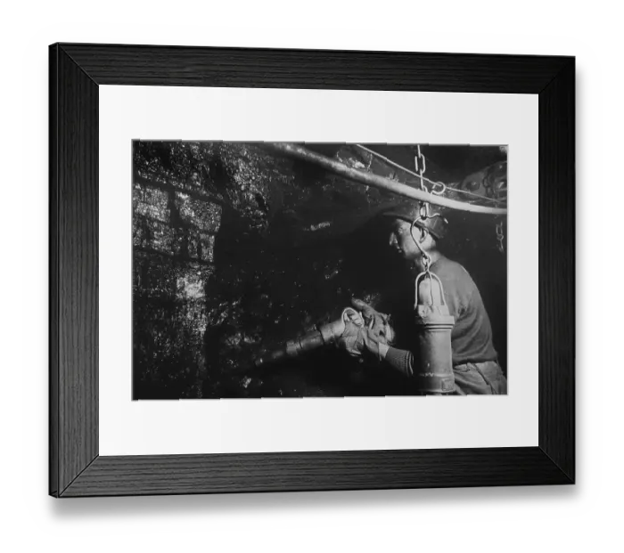 Framed Print : Coal miner, hewer working underground in shaft Framed Print : Coal miner, hewer working underground in shaft