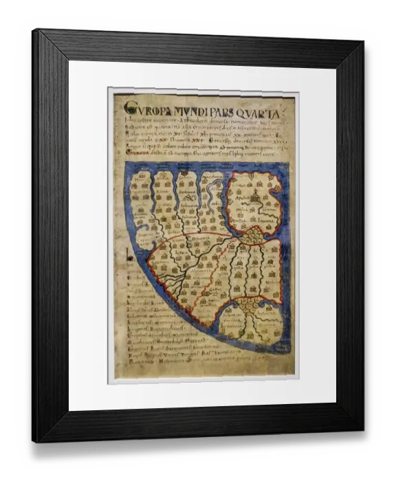 Framed Print : 1120 European map from Liber Floridus Framed Print : 1120 European map from Liber Floridus